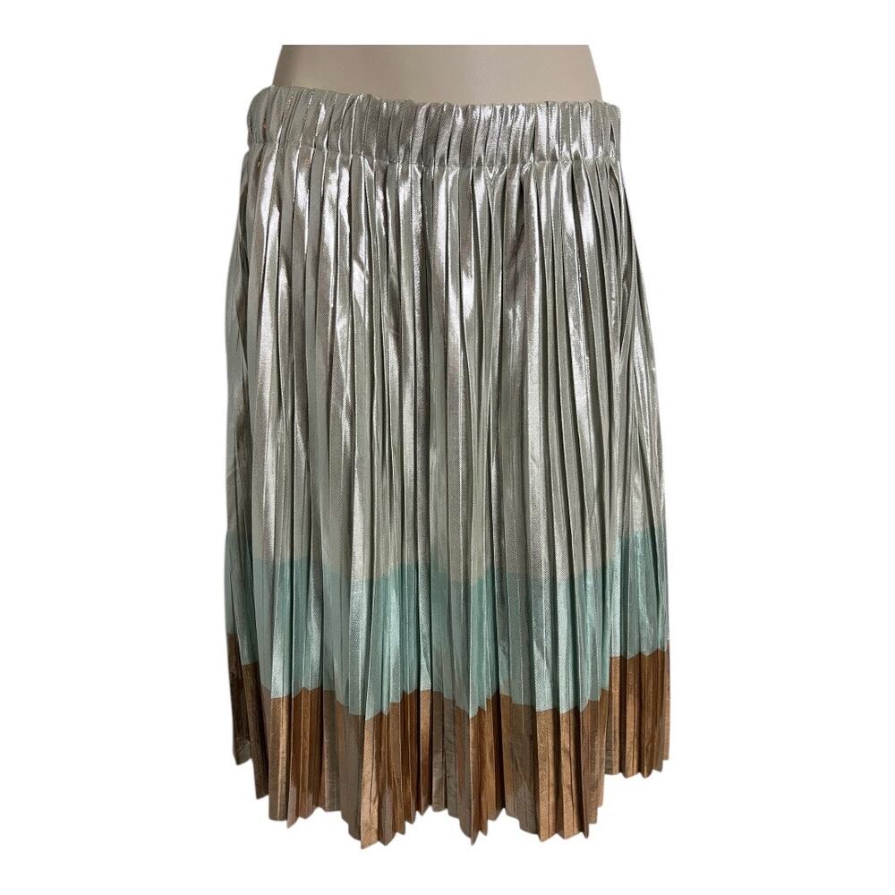 On Twelfth Pleated Skirt Metallic Ballerina Color Block L Large